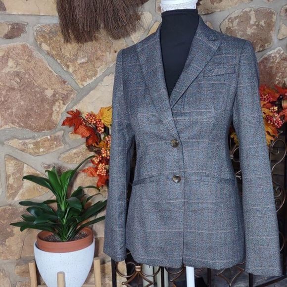 XXI Black and Grey with Thin Orange Striping Fitted Blazer Sz S‎ - Picture 2 of 11